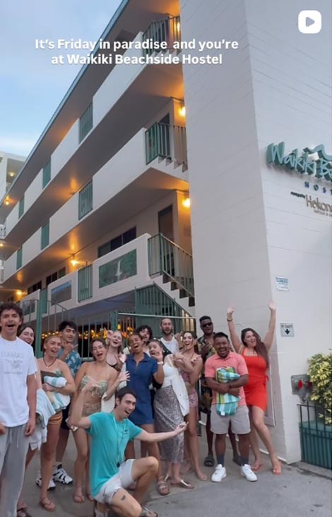 Waikiki Beachside Hostel Instagram reel 9